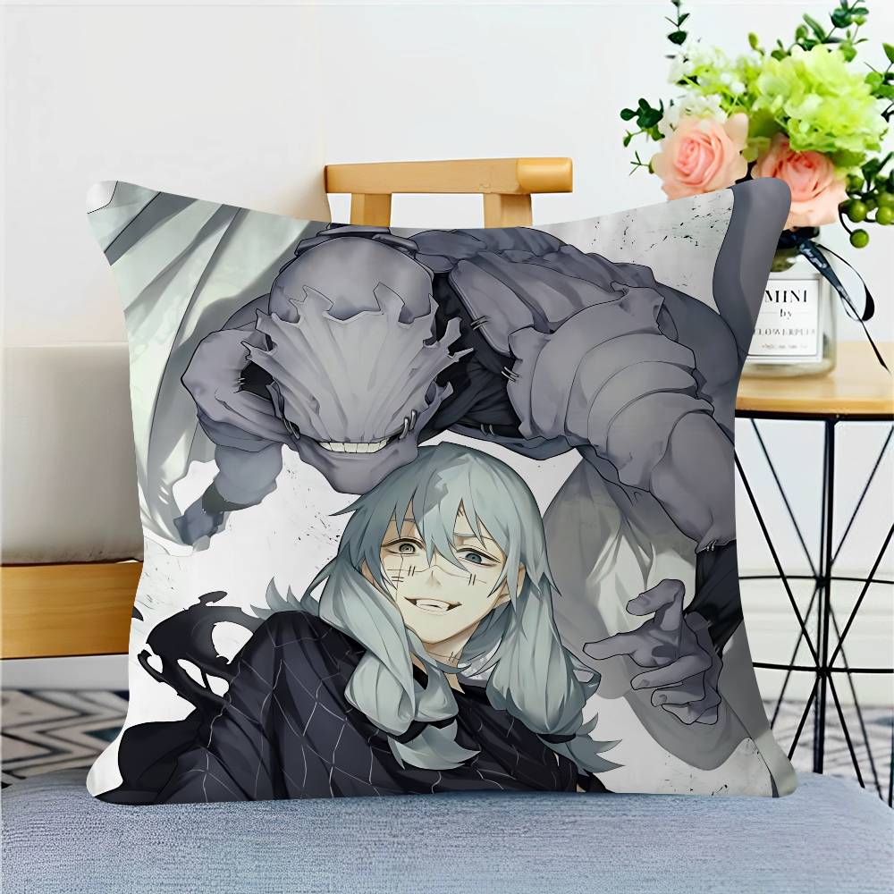 Anime M-Mahito Pillow Covers Cartoon Sofa Decorative Home Double-sided Printing Short Plush Cute Cushion Cover