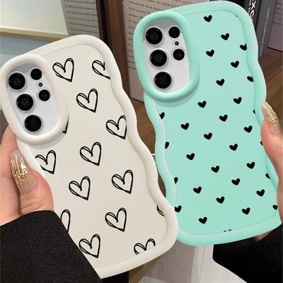 Cartoon Flower Love Heart Soft Phone Cover Case for Samsung Galaxy S21 S20 FE A25 S25 S22 Ultra S24 A26 S23 Plus A34 A35 A24 A55
