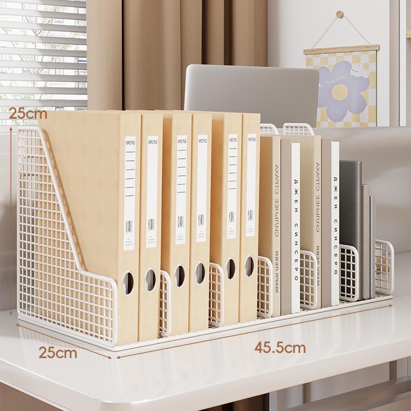 Metal Desktop File Organizer: Hanging Shelf & Storage Basket