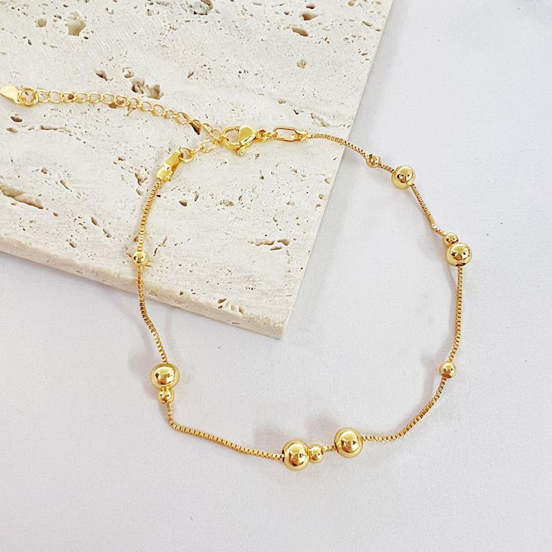 

Серебряная геометрическая бусина на лодыжку, сексуальное модное ювелирное изделие, подарок для женщин, аксессуары для вечеринки на день рождения золотой