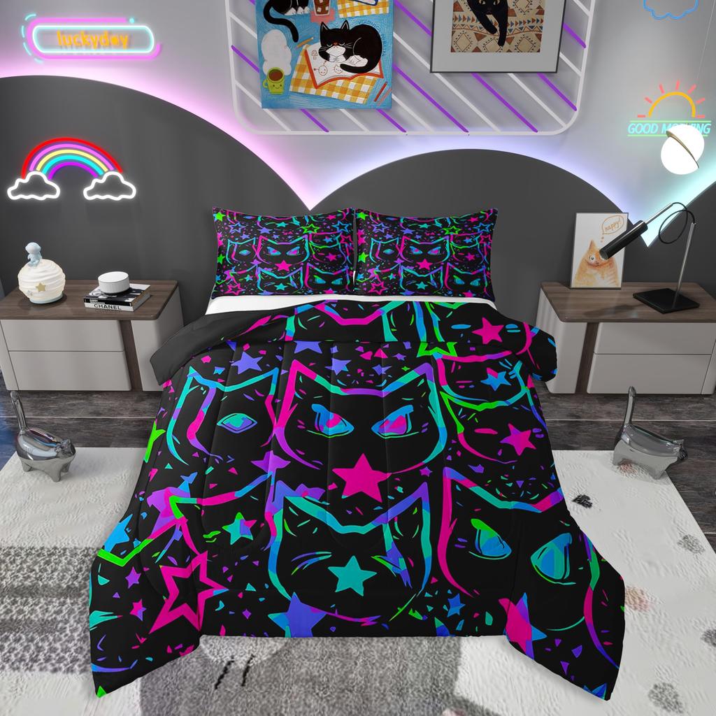 Erosebridal Horse Quilt Twin Size, Farmhouse Western Cowboy Cowgirls Duvet Insert for Kids Boys Girls Teens, Cartoon Kawaii Horse Bedding Se
