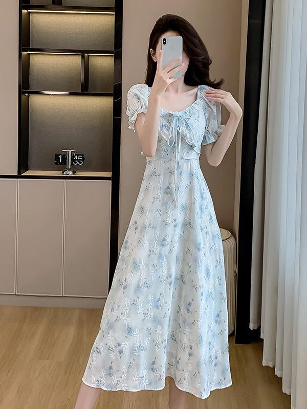 

Xia French Light Luxury Jacquard Ruffle One-Shoulder Dress Large