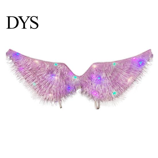 LED Costume Accessories Light-Up Angle Wing, Glowing Feather Wing for Kids Girls, Wings with Lights Fairy Props Christmas Halloween Stage Performance