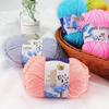 Milk Cotton Yarn: 5 Strands, Medium Thickness, Ideal for Hand-Knitting and Crocheting Dolls and Baby Projects.