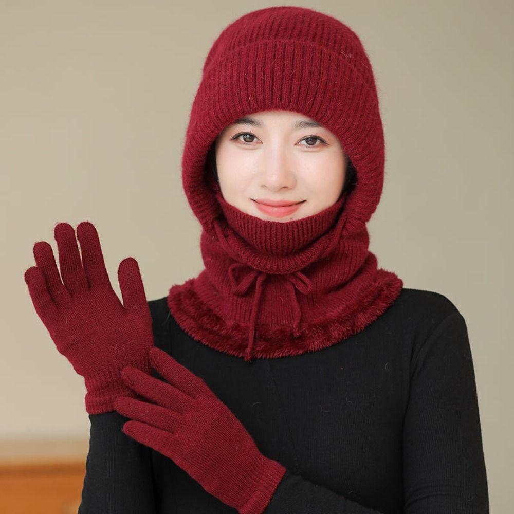 Winter Pullover Hats Keep Warm Ear Protection Cap Fashion Knitted Hat for Women