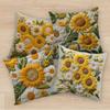 Sunflower Pillowcase for Spring & Summer - Cushion Cover for Living Room, Sofa, or Bedside Decoration