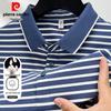 Pierre Cardin Men's Striped Silk Blend Polo Shirt