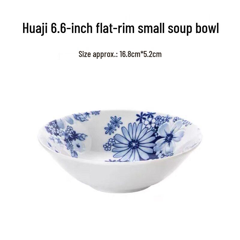 Mino Ware Hand-Painted Blue and White Ceramic Bowl - Japanese Embossed Tableware for Sushi and Soup.