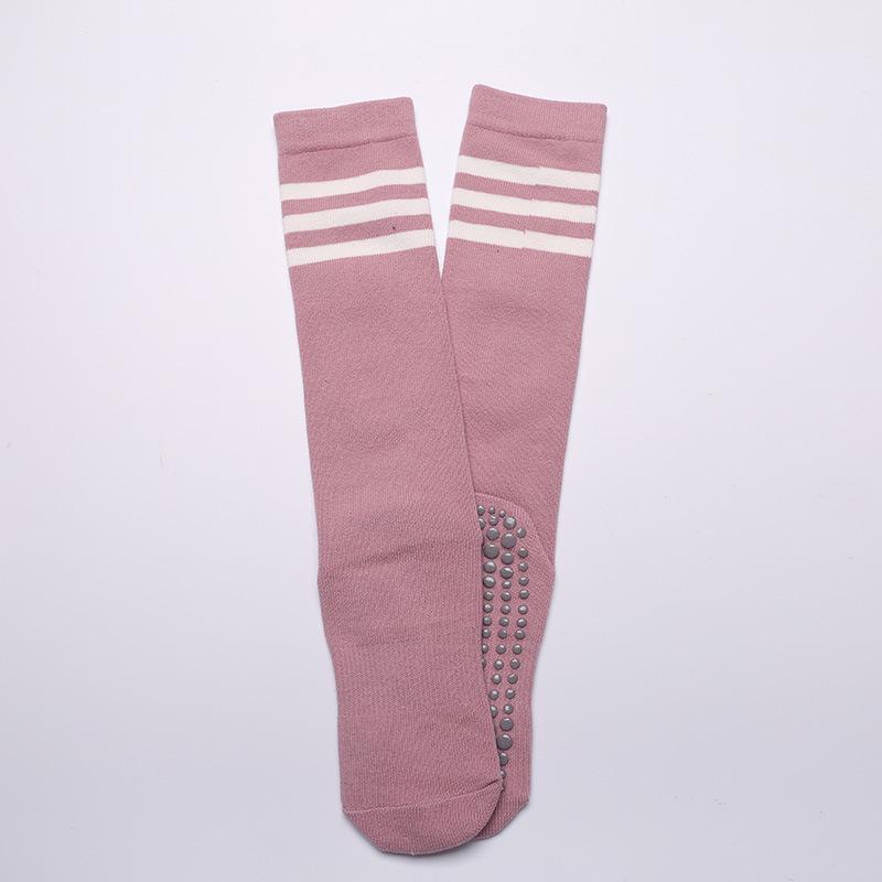 

2022 Preppy Mid-Calf Yoga & Dance Socks - Three-Stripe Warmth for Autumn/Winter One Size розовый