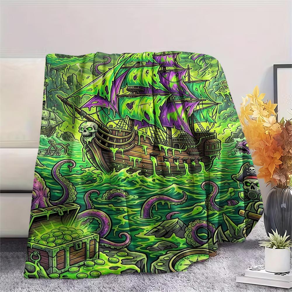 Manta de Franela Estampada para Vehículos de Transporte de Ácidos, Alta Calidad, Cómoda para Todas las Estaciones, Decoración del Hogar, Calidez y Comodidad, Perfecta para Regalos de Navidad
