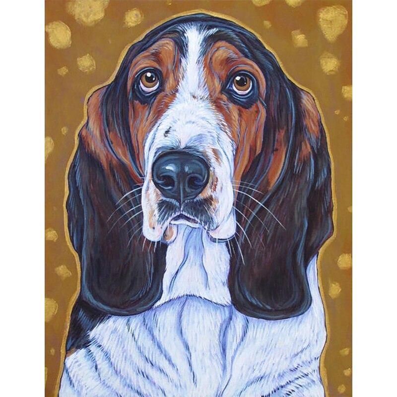 Neues 5D-Diamant-Gemälde zum Selbermachen, Ölgemälde, Hund, Diamant-Stickerei, Strasssteine, Kunsthandwerk, kompletter runder Bohrer, Heimdekoration, Kunst-Geschenk