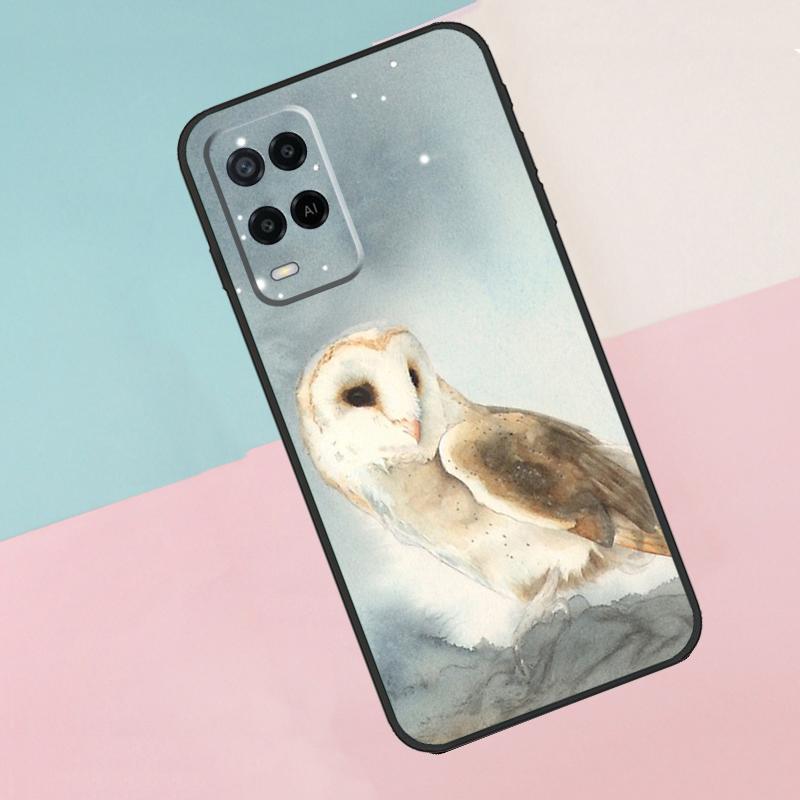 Owl Watercolor Animal For Oppo A17 A77 A60 A74 A94 A54 A18 A38 A58 A78 A98 A40 A80 A16 A76 A96 A15 A57S Phone Case