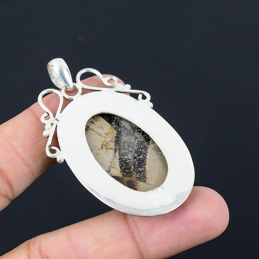 Sisters Day Sale 925 Silver Natural Septarian Mother Engagement Pendant Jewelry