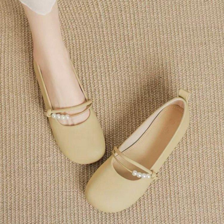 Soft Leather Flats French Mary Flat Women's Shoes Fairy 2025 Summer New Skirt Shallow Mouth Soft Sole Single Shoes Two Wear