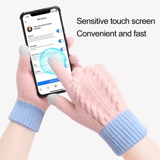 

Зимние перчатки стильный контрастный цвет мягкий защитный аксессуар для женской одежды