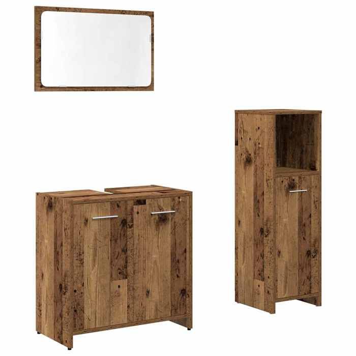 VidaXL 3-piece Bathroom Furniture Set Engineered Wood, Bathroom Cabinet, Bathroom Cupboard, Furniture 3328559