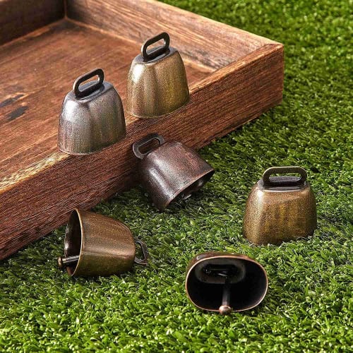 Stuurvnee 10 sztuk małych mosiężnych dzwonków dla krów, koni i owiec, retro miedziane dzwonki dla koni i owiec, dzwonki dla krów