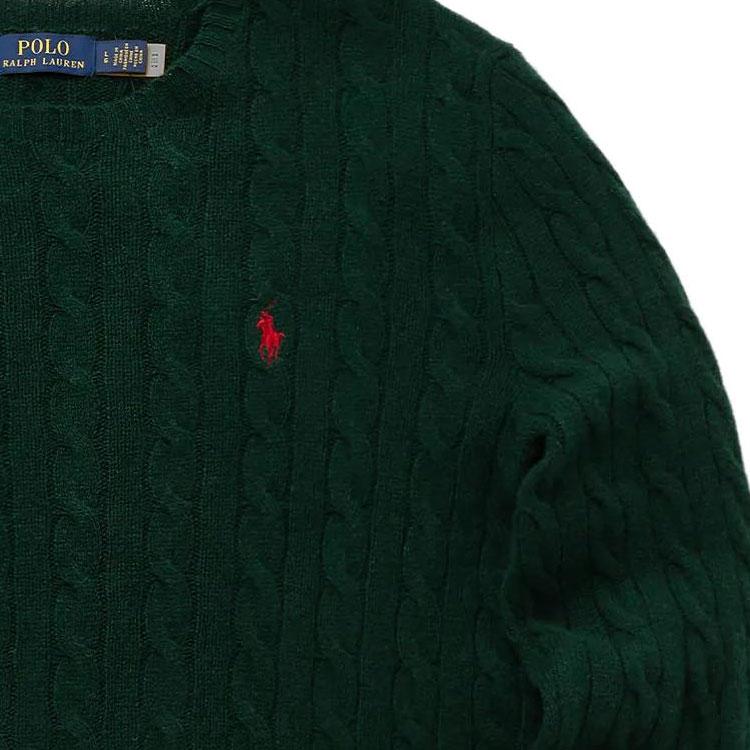 Polo Ralph Lauren Solid Color Pony Embroidered Crew Neck Long Sleeve Knit Sweater Men sweater Green 710876762-004
