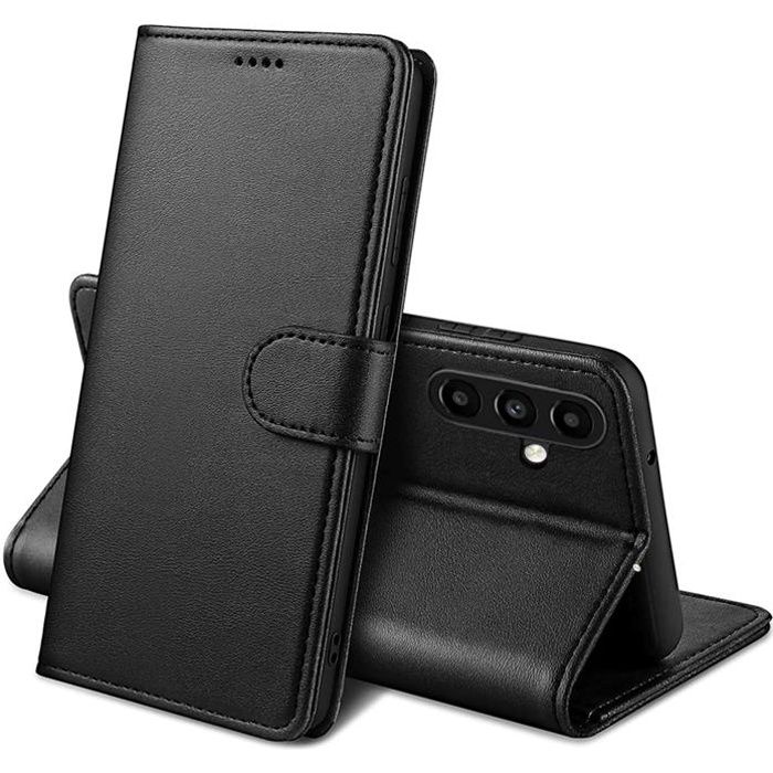 Hülle - Phonillico® - Samsung Galaxy A25 5G - Brieftasche Schwarz - Lederoptik - Standfunktion