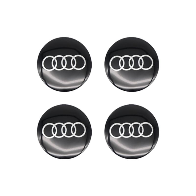 For Audi A5 Tire Decoration For Audi A4 B8 A3 8P A6 C7 8V B6 B7 B9 Q5 A1 A5 4PCS 56mm Car Emblem Wheel Hub Cap Decals Stickers Decoration