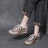 Johnature Genuine Leather Sneakers Versatile Soft Soled Lace-up Women's Casual Sports Shoes