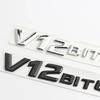 3D Chrome Black V8 V12 BITURBO Lettering Fender Emblem Badge Sticker for Mercedes Benz AMG logo E63 CL63 CLS63 G63 ML63 S63 SL63 AX1