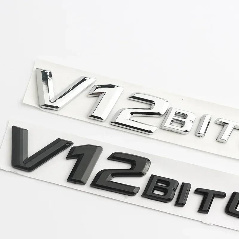 3D Chrome Black V8 V12 BITURBO Lettering Fender Emblem Badge Sticker for Mercedes Benz AMG logo E63 CL63 CLS63 G63 ML63 S63 SL63 AX1