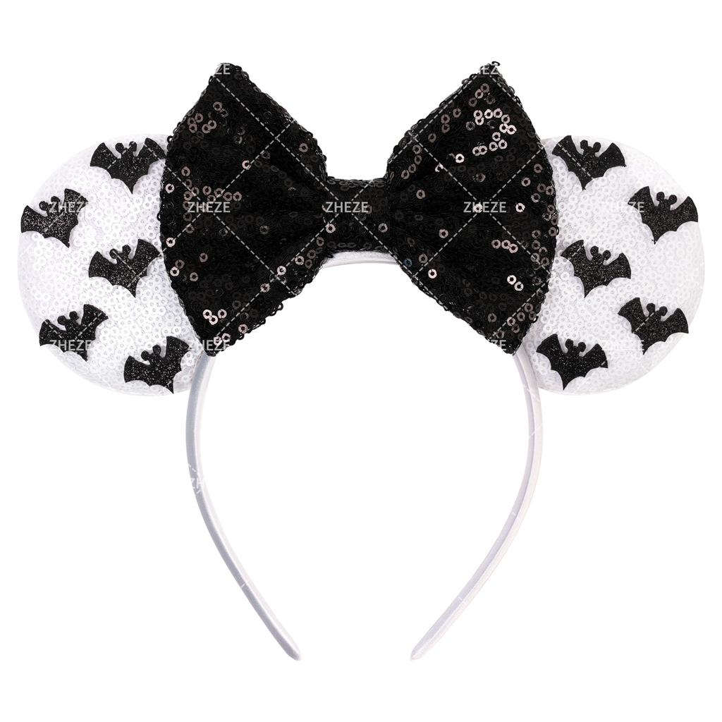 1pc Halloween Cute Mouse Ear Hair Hoop Sparkling Bow Girl Festival Decoration Party Event Wear Gift Parent Child Hair Accessory