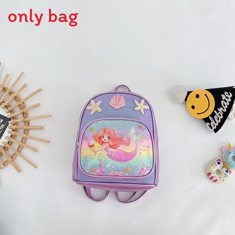 Cute Shell Starfish Decoration Mermaid Cartoon Pattern Backpack Children