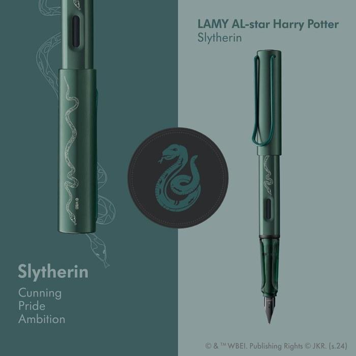 Lamy AL-star Harry Potter Slytherin Special Edition Fountain Pen with House Emblem EF Steel Nib Lightweight Aluminum Body Includes