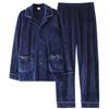 Pajamas Men'S Autumn And Winter Fleece Thickened Warm Coral Fleece Island Fleece Homewear Suit Men'S
