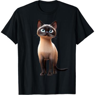 Siamesische Katze Kätzchen Katzenliebhaber Katzenmama Papa Niedliche Siamkatzen T-Shirt für Männer Frauen Kinder(2)