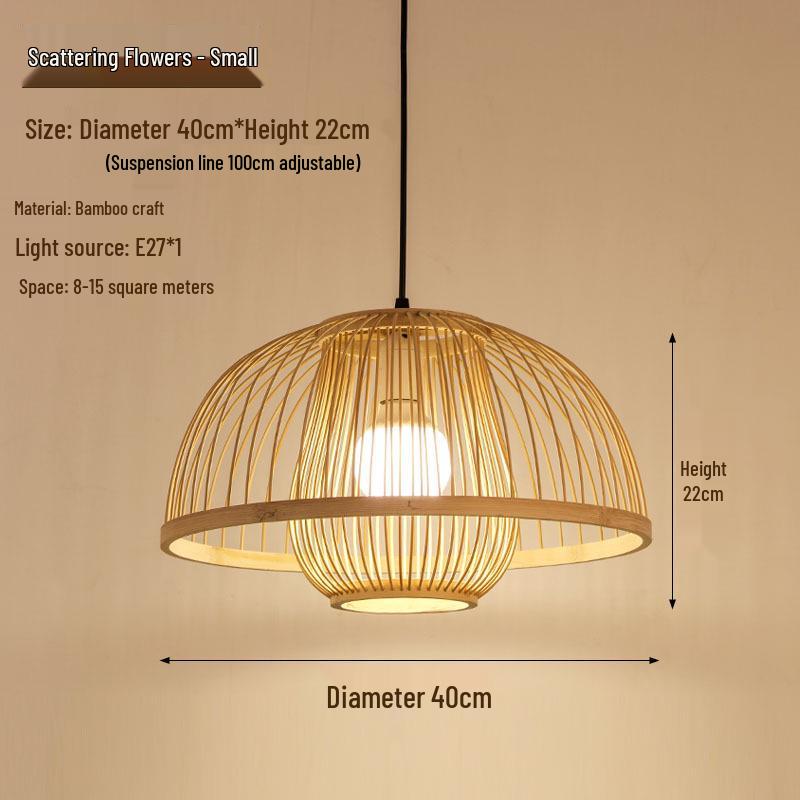 Bamboo Zen Pendant Light: Artistic Bamboo Weave Lantern for Tea Rooms and Tables