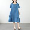 Sukienka damska z krótkim rękawem, plus size, dżinsowa, vintage, nowa, sukienki dla kobiet, codzienna, luźna, długa sukienka letnia