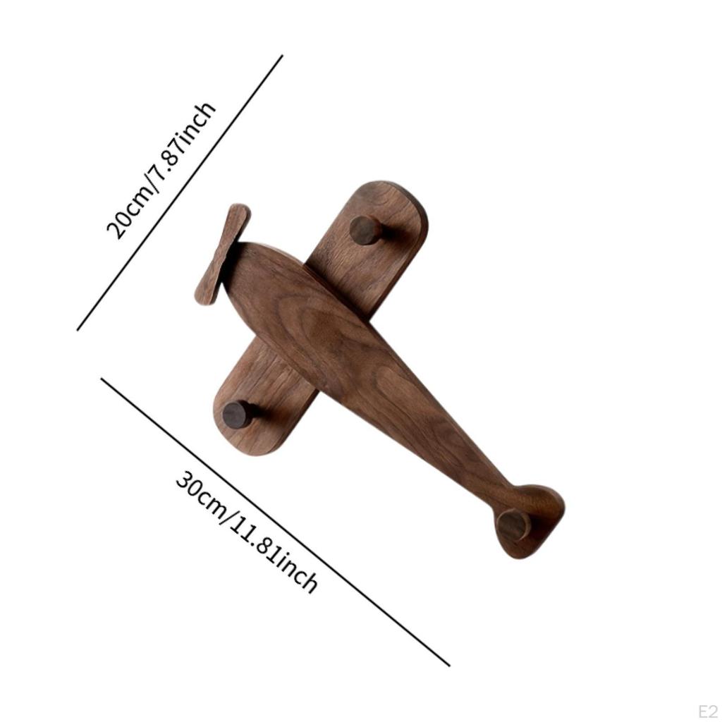 Coat Rack Wall Mount Hanger Airplane Shape Modern Organizer Hooks for Robes Hat