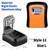 Wall Mount Key Safe Box Weatherproof Key Storage Secret Box Organizer 4 Digit Combination Password Security Code Lock Nokey Home