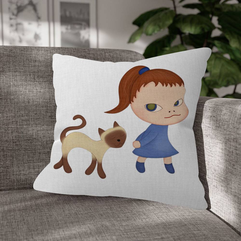 YYoshitomo Nara Pattern Cushions Pillowcase Polyester Cushion Cover Throw Pillow Pillowcover Home Car Sofa Decor