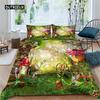 Butterfly Duvet Cover Fantasy Dream Enchanted Forest Theme Bedding Set Floral Comforter Cover Women Girls Gifts Flower Mushroom