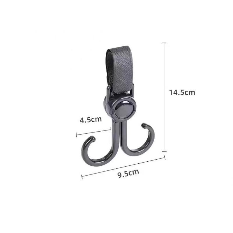 Double Hook Load-bearing Sturdy and Durable 360 Degree Rotating Adjustable Hook and Loop Fasteners Baby Stroller Accessories