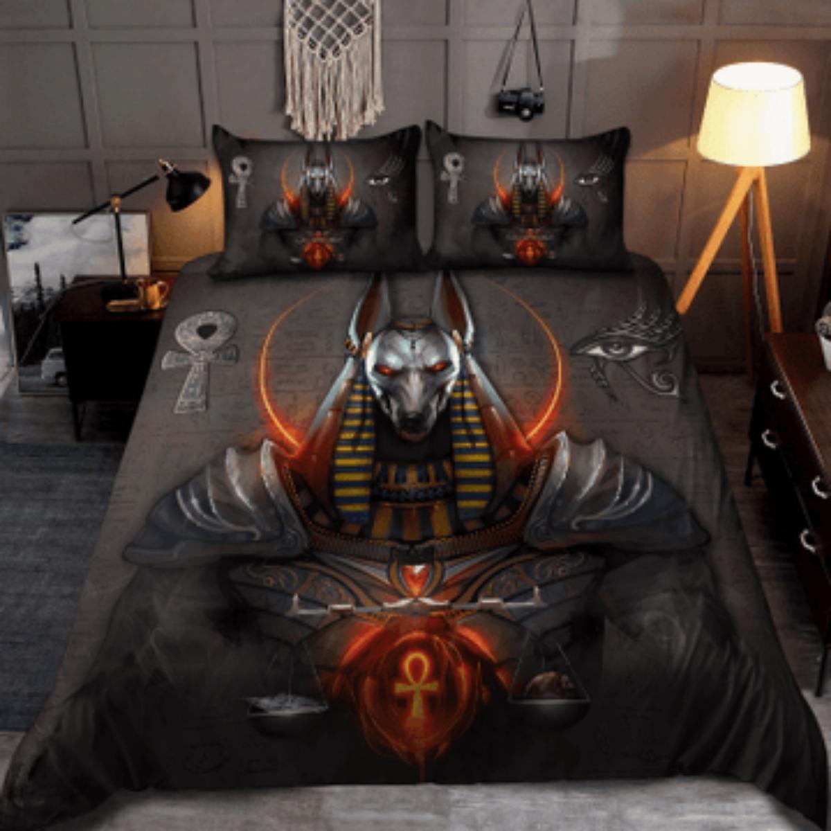 

Комплект пододеяльников Tmarc Tee Египетский Бог Гор и Анубис Постельное белье с принтом по всей поверхности Домашние покрывала Double 200x200cm