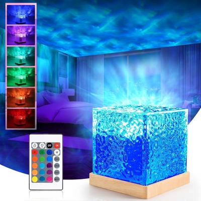 Ocean Wave Lamp Projector with Remote, 3D Water Ripple LED Night Light for Bedroom, Romantic Decor, Gift for Couples
