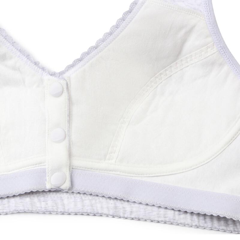 Elderly Women's Wireless Cotton Front-Buckle Bra