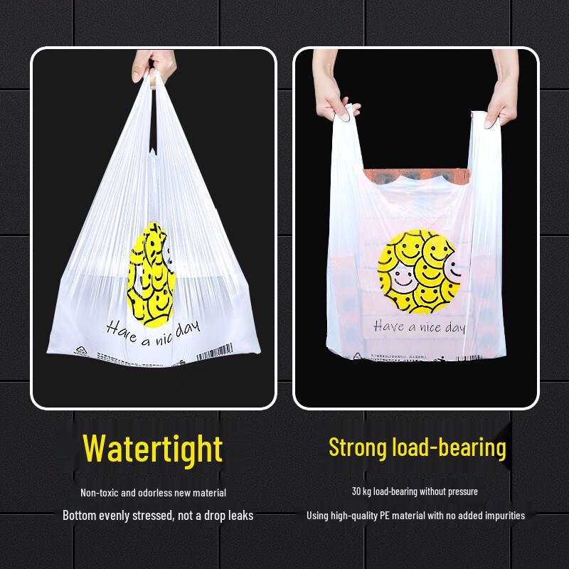 Sodolike Thickened Vest-Style Plastic Shopping Bags (100 Count)