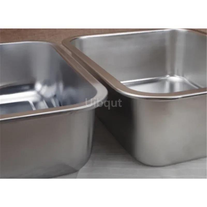 304 Stainless Steel Plate Tray Rectangular Square Oven Tray Baking Pot Dish Deep Japanese Barbecue Bbq Cafeteria Storage Trays