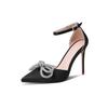Spring /Autumn  Women 'S Shoes Fashion Butterfly -Knot Narrow Band Bling Patchwork Cross -Tied Pointed Toe Pumps