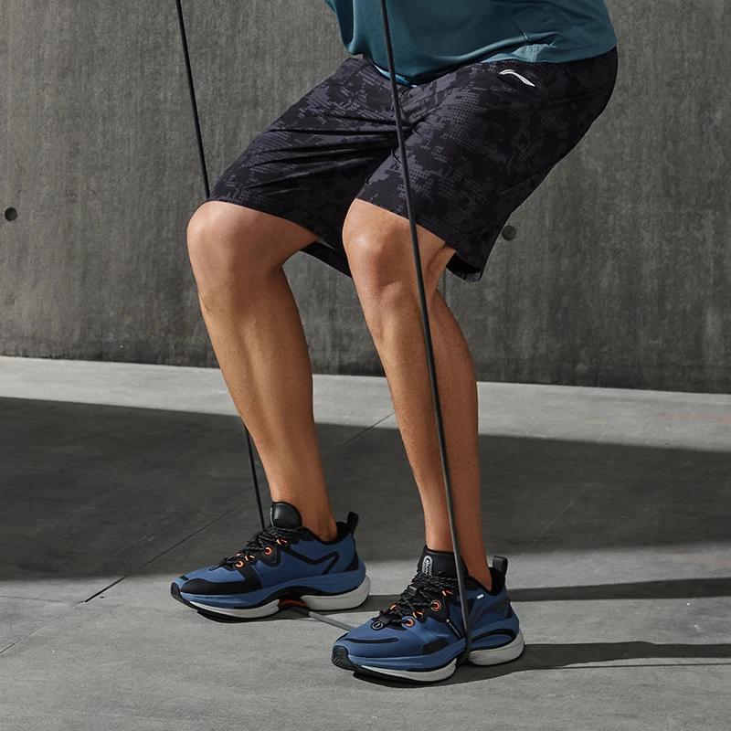 Li Ning Training Series Full Print Breathable Reflective Sports Shorts Men Shorts Standard-Black AKSS563-1