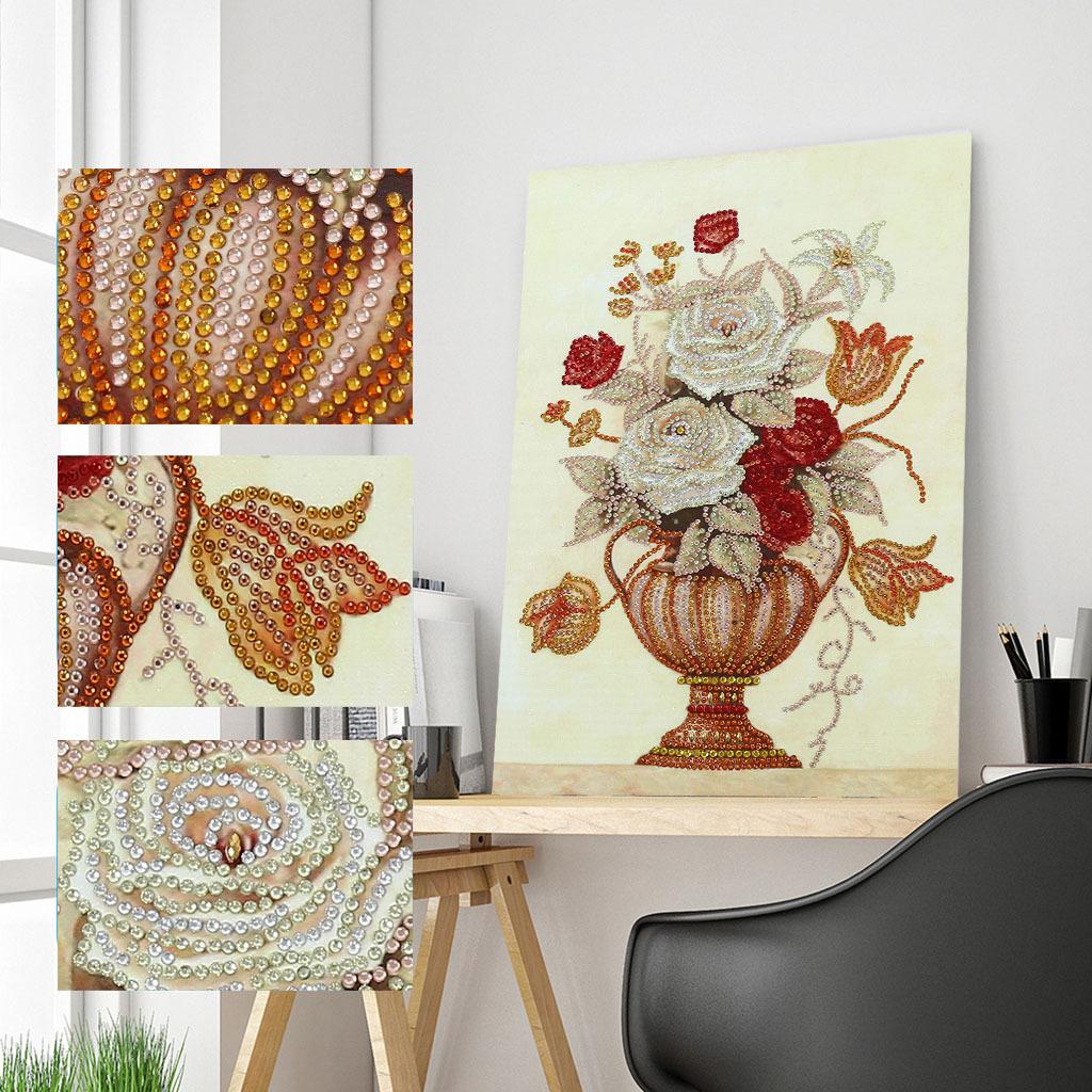 Ny spesiell form diamantmaleri Blomst Scenisk mønster DIY 5D Del Drill Kryssstingsett Krystallkunst Rhinestone Broderi