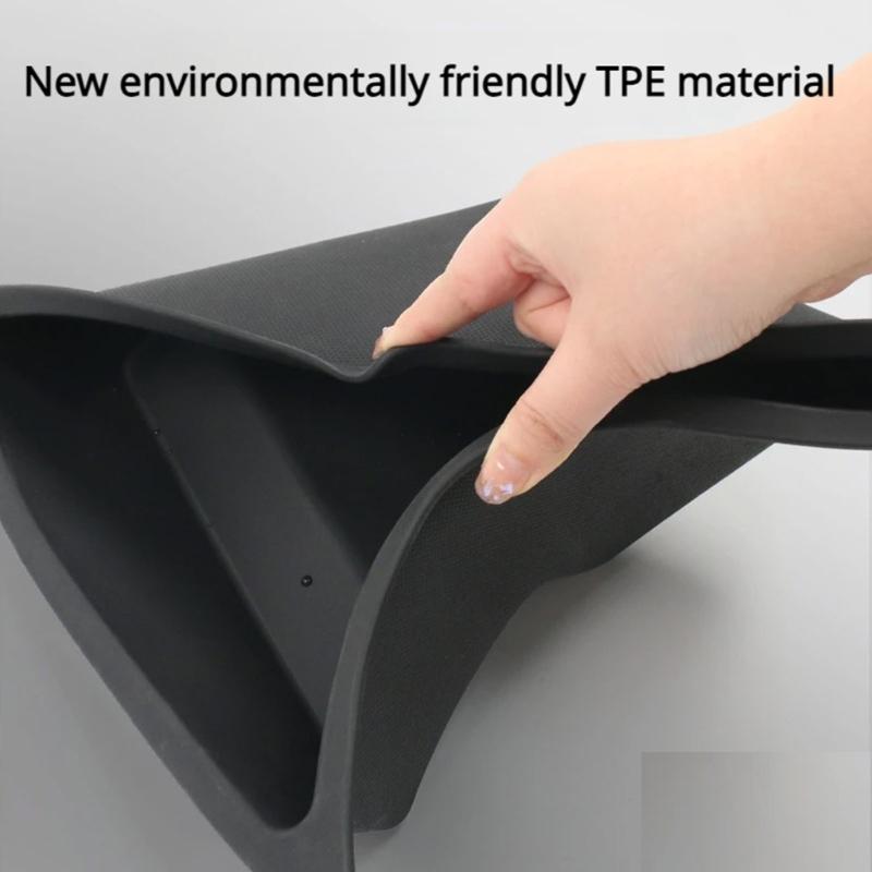 2x Car Trunk Side Storage Box Garbage Bins Organizer Flocking Mat Partition Board Stowing Tidying Compatible for