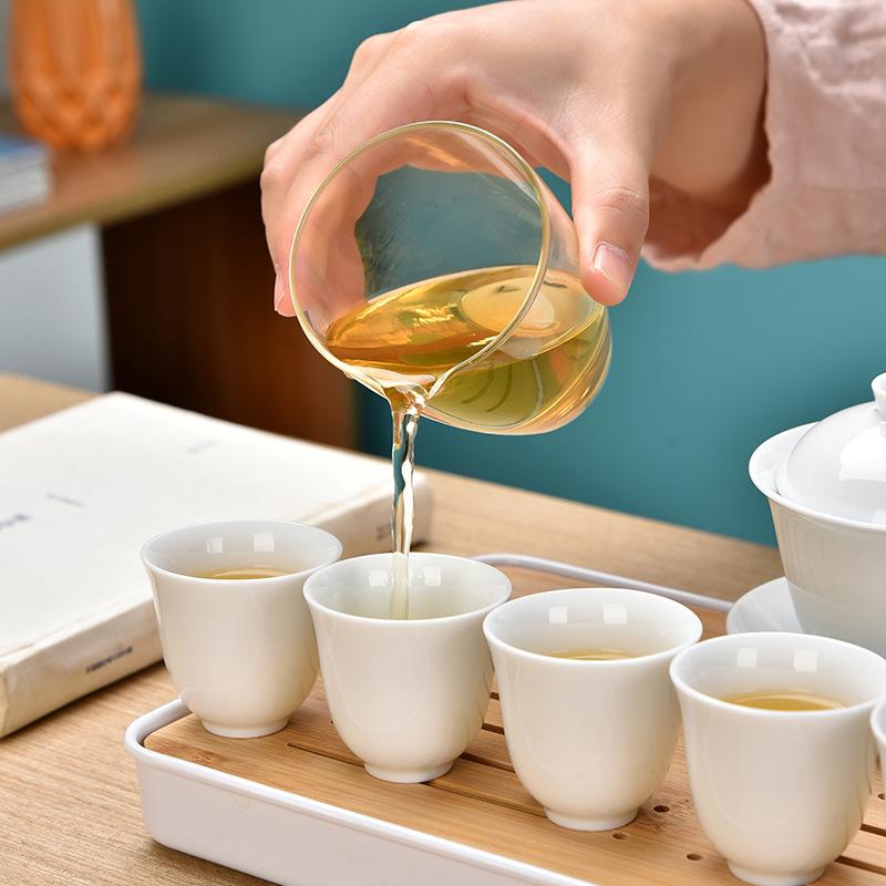 Dehua High-end White Porcelain Kung Fu Tea Set Portable Set Gift Box Business Accompanying Hand Gift