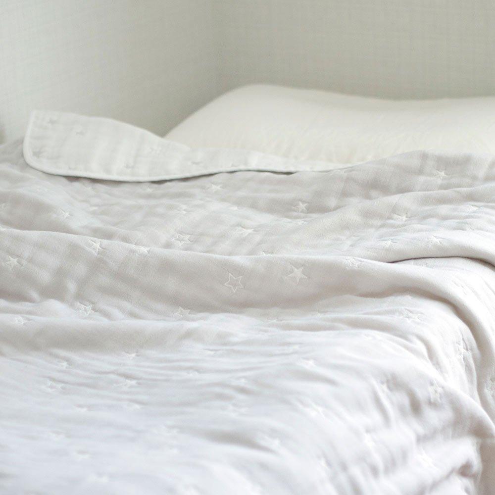 10mois Fluffy Gauze LL 140 x 200 cm (6-Layer Gauze) Blanket, 100% Cotton, Silver, Size,